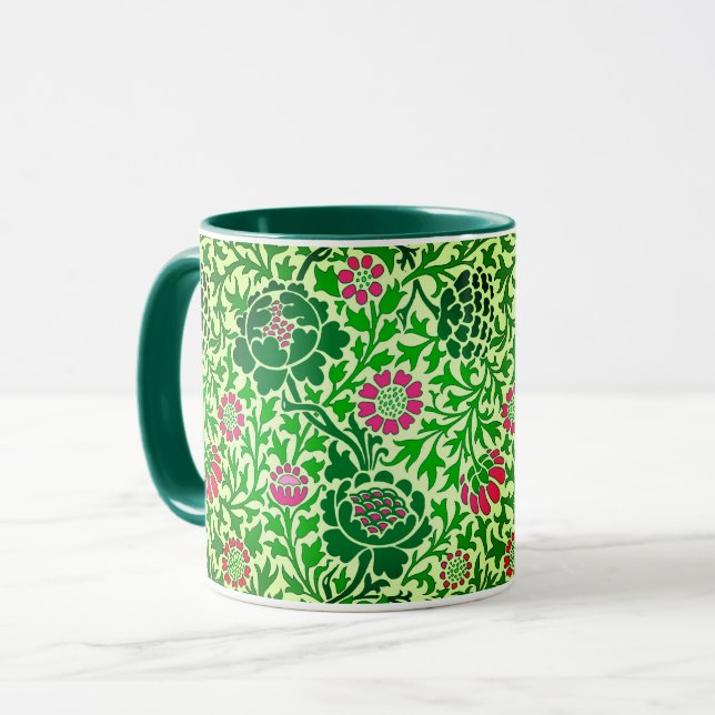 Flora, Smaragd und Limone grün Tasse (Vorderseite Links)
