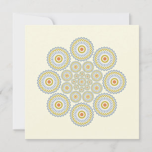 Flora Solara Note Card in Orange, Gold und Grau Mitteilungskarte