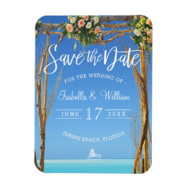 Flora Summer Beach Wedding Gate Save the Date Magnet