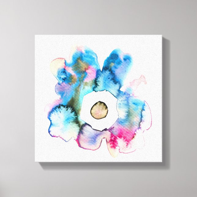 Flora und abstrakte Aquarell Leinwanddruck (Vorderseite)