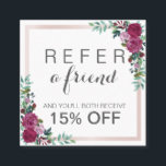 Flora und Fauna elegante Referenzkarte Empfehlungskarte<br><div class="desc">Eine elegante,  florale,  quadratische Schiedskarte hebt sich von der Masse ab,  mit einer trendigen Referenzkarte! Einfach zu bearbeiten Vorlage.</div>