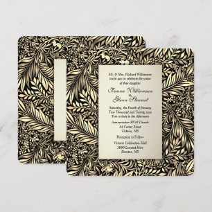 Flora und Fauna Goldene Hochzeit Einladung