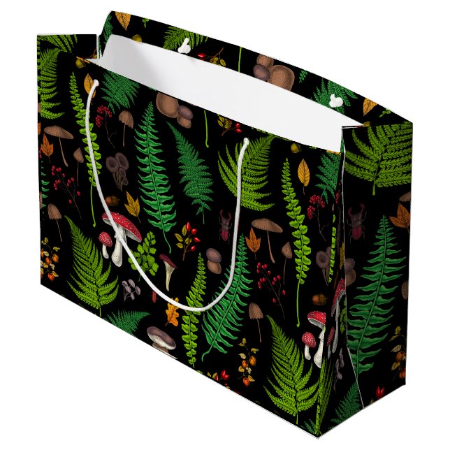 Flora und Fauna im Forstland Große Geschenktüte (Rückseite Schrägansicht)