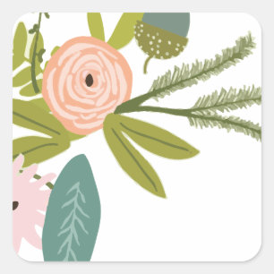 Flora und Fauna Quadratischer Aufkleber