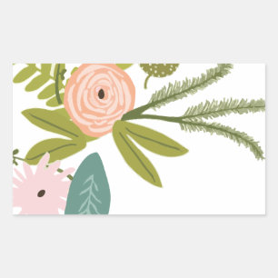 Flora und Fauna Rechteckiger Aufkleber