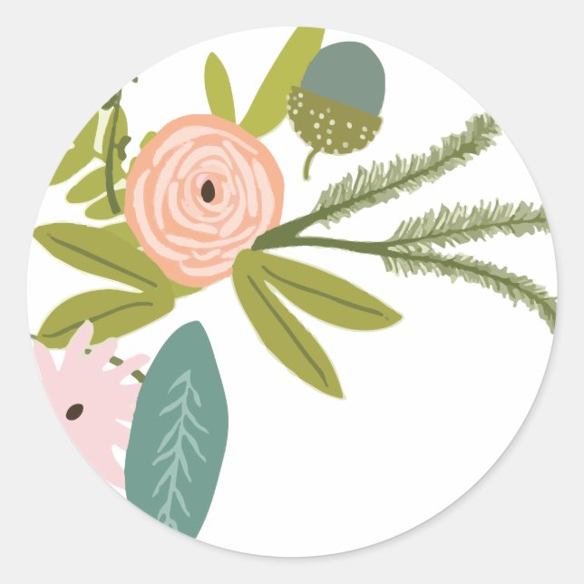 Flora und Fauna Runder Aufkleber (Vorderseite)