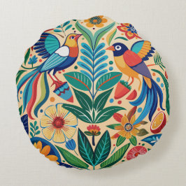 Flora und Fauna Rundes Kissen