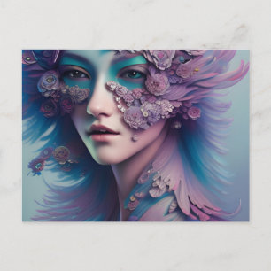 Flora und Federn Frauen Postkarte