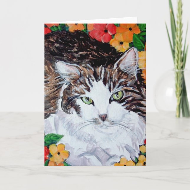 Flora und katzenartiges karte (Vorderseite)