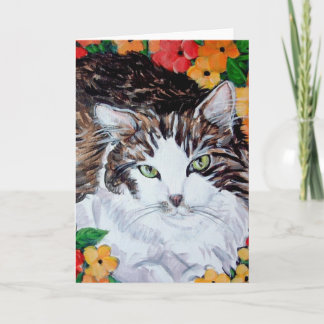 Flora und katzenartiges karte