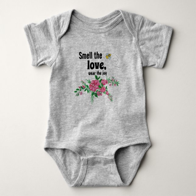 Flora und Schmetterlinge Baby Strampler (Vorderseite)