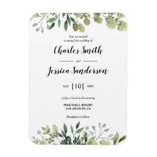 Flora Verde Invitación Magnet