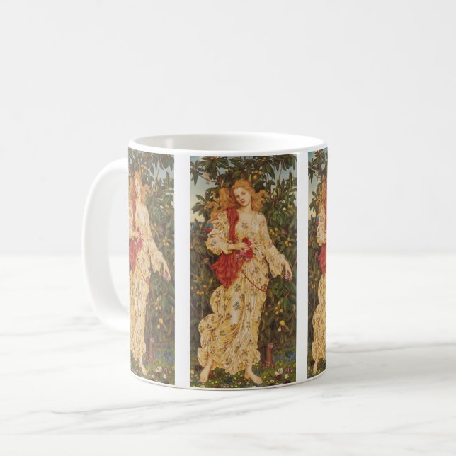 Flora von Evelyn de Morgan Kaffeetasse (Vorderseite Links)