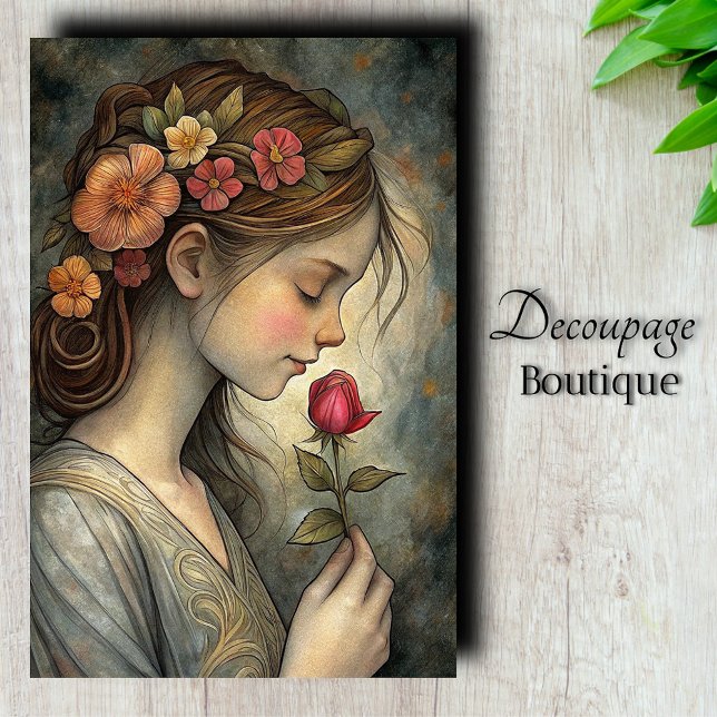 Flora-Whisper-Dekoupage Seidenpapier (Flora's Whisper Decoupage Tissue Paper)