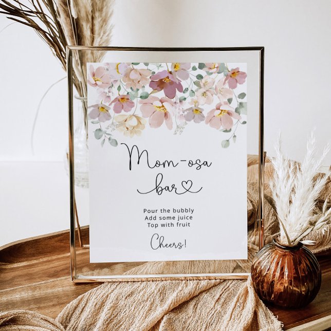 Flora Wildblumen Babydusche Momosa Bar Poster (Von Creator hochgeladen)