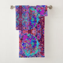 Floraison Abstraite violet et fleurs bleues