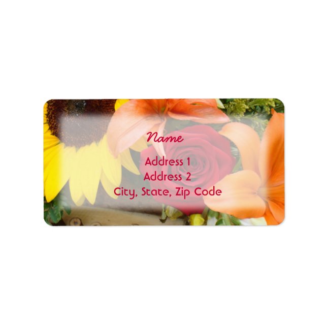 Floral02 - Label-Adresse Adressaufkleber (Vorne)