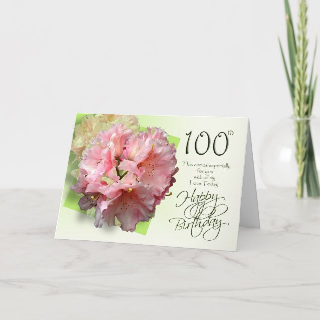 Floral 100. Geburtstag Glückwunschkarte Karte (Vorderseite)