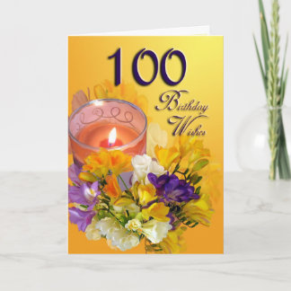 Floral 100e Anniversaire Souhaits Carte Anniversai