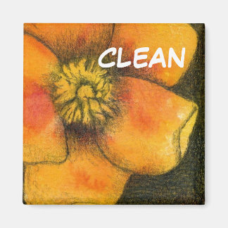 "Floral #1" Lave-vaisselle propre Magnet d'état