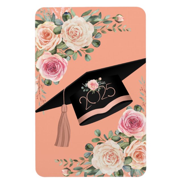 Floral 2025 Abschluss Magnet (Vertikal)