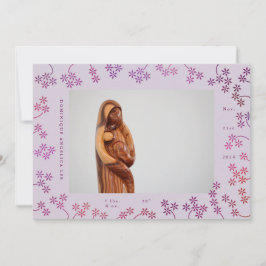 Floral 2 Photo Birth Announcement Ankündigung