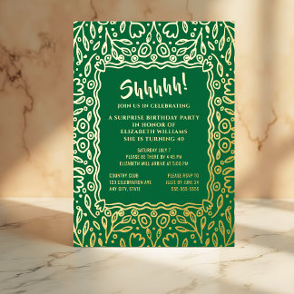 Floral 40. Custom Foto Überraschung Geburtstag Folieneinladung