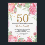 Floral 50. Geburtstag Einladung Gold Glitzer<br><div class="desc">Floral 50. Geburtstag Einladung für Frauen. Wasserfarbe Botanische Blume Floral. Gold Glitzer. Pink Peonies Floral Blume. Erwachsener Geburtstag.
Für weitere Anpassungen klicken Sie bitte auf die Schaltfläche "Anpassen" und verwenden Sie unser Designwerkzeug,  um diese Vorlage zu ändern.</div>
