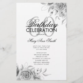 Floral 60. Geburtstag Programm Silver mit Menü