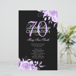 Floral 70. Geburtstag Programm Lila Schwarz mit Me