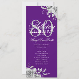 Floral 80e Anniversaire Programme Argent Purple av