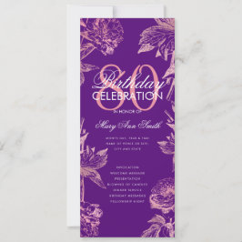 Floral 80e Anniversaire Programme Rose Gold Purple