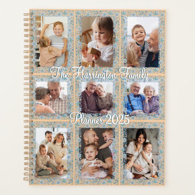 Floral 9 Foto Collage Planner Planer (Vorderseite)