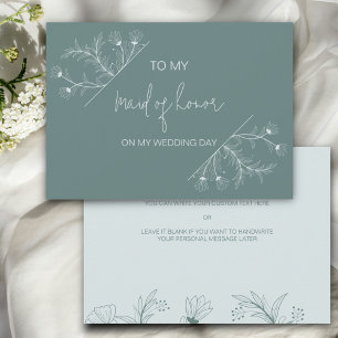 Floral à ma servante d'honneur sur ma carte de jou