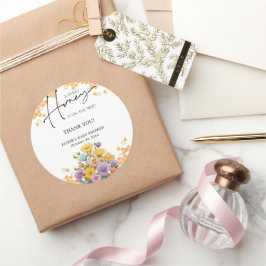 Floral A Sweet Honey Bee Baby Dusche Runder Aufkleber