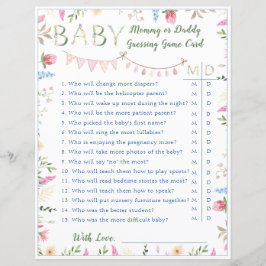 Floral ABC Alphabet Babydusche Mommy Daddy Game