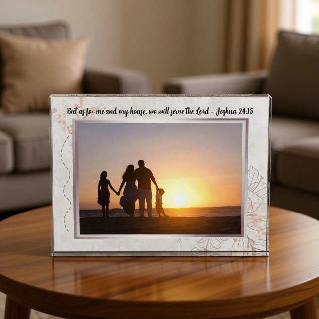 Floral Abstract Bible Verse Custom Photo Block (Von Creator hochgeladen)