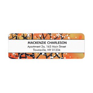 Floral Abstrakt Orange-Adresse