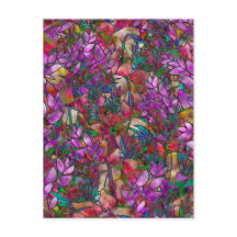 Floral Abstraktes Hartglas Postkarte