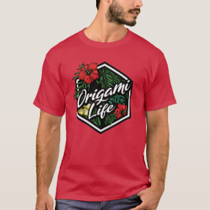 Floral Abzeichen Origami Life T-Shirt