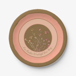 Floral Accented Peach Pappteller