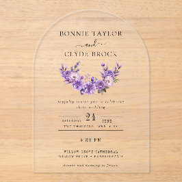 Floral Acrylic Arch Wedding Invitation Suite Acryleinladungen