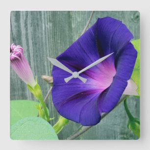 Floral Acrylic Quadratische Wanduhr