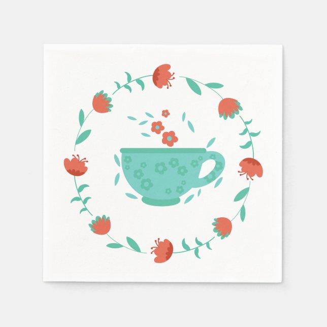 Floral Afternoon Tea Party Naprkin Serviette (Vorderseite)