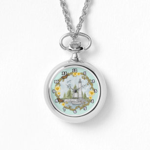 Floral Alabama Lighthouse Armbanduhr
