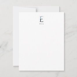 Floral Alphabet - E - Stationierungskarte Mitteilungskarte