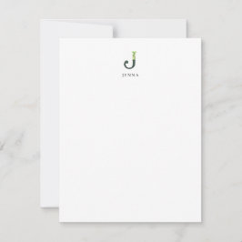 Floral Alphabet - J - Stationery Note Card Mitteilungskarte