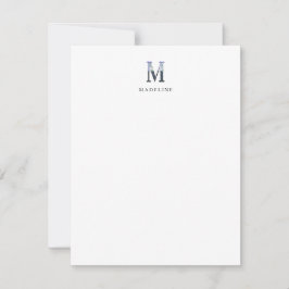 Floral Alphabet - M - Stationierungskarte Mitteilungskarte