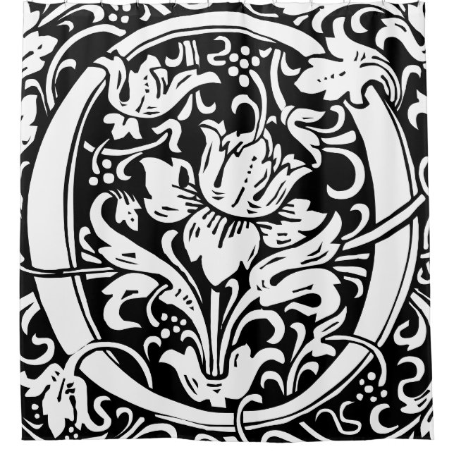 Floral Alphabet Mit Monogramm Letter O Classic Duschvorhang (Vorderseite)