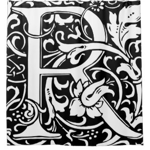 Floral Alphabet Mit Monogramm Letter R Classic Duschvorhang